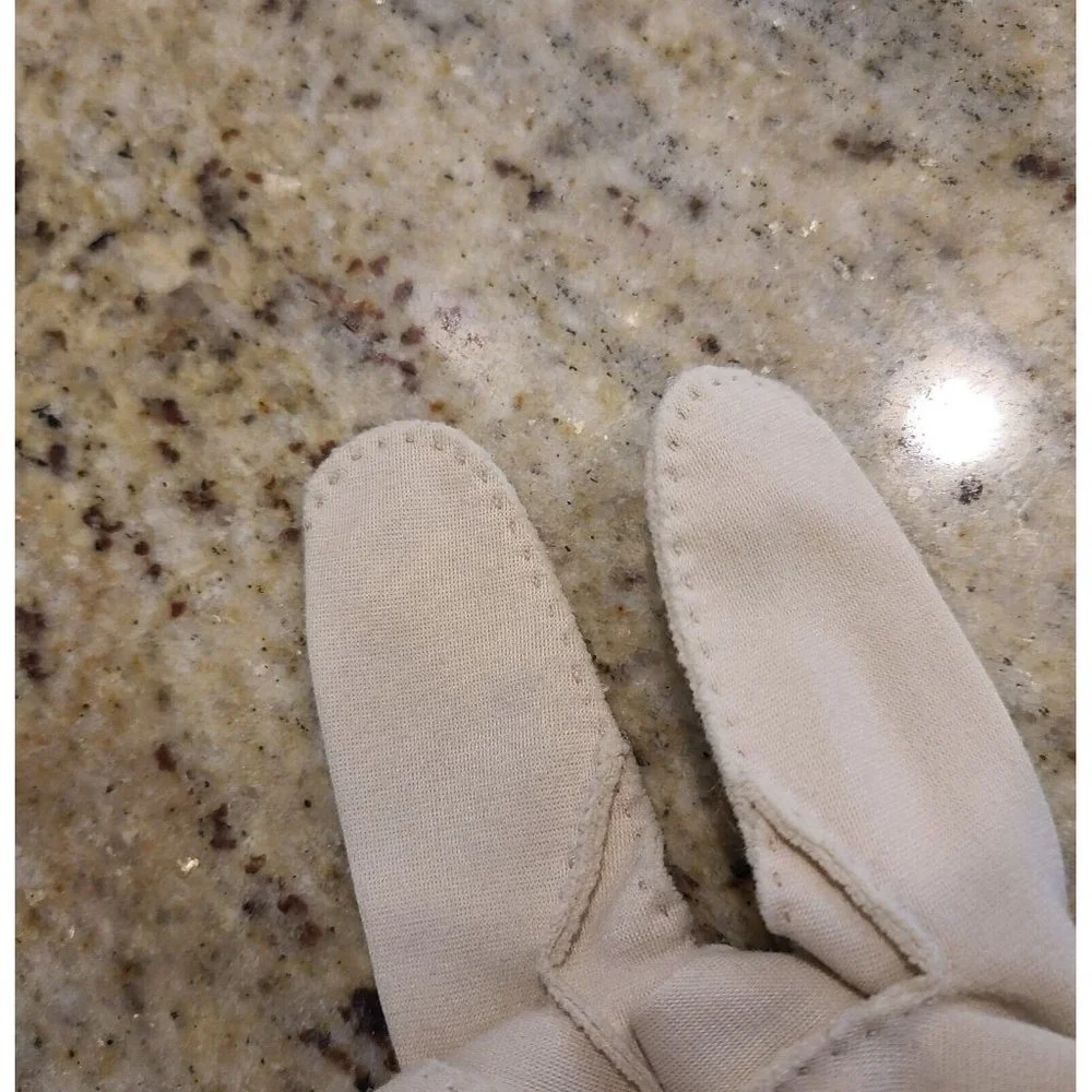 Vintage One Size Beige Formal Nylon Stretch Gloves 10